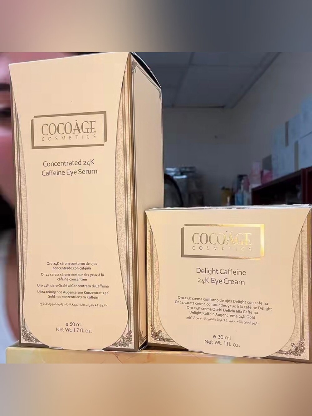 COCOAGE Delight Caffeine 24K Eye Cream And Eye Serum (Bundle)